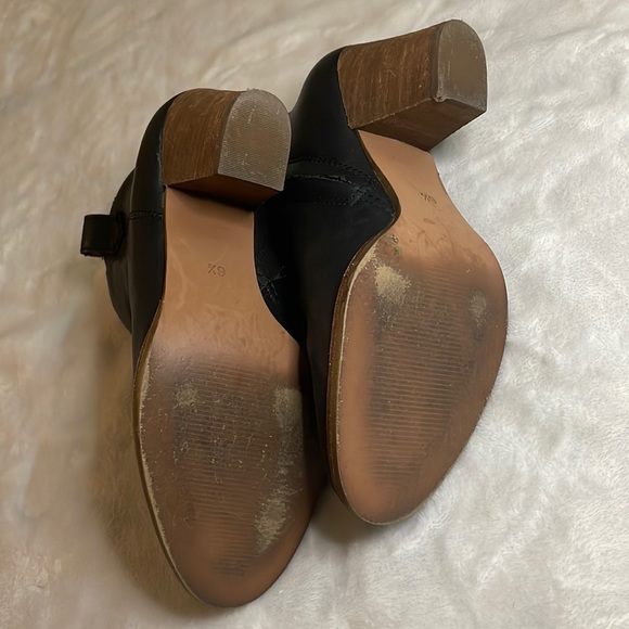 Madewell Black Leather Billie Ankle Boots Size 6.5 - Picture 7 of 8